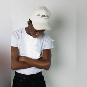 One Twelves IVORY "ON THE WAY" CORDUROY TRUCKER HAT